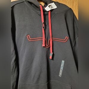 Men's Kimes Ranch Black Hoodie with Red Accent Drawstrings Size XXL